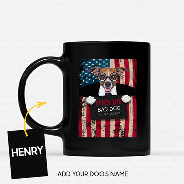 Personalized Dog Gift Idea - Bad Dog Wearing Nobita Glasses For Dog Lovers - Black Mug